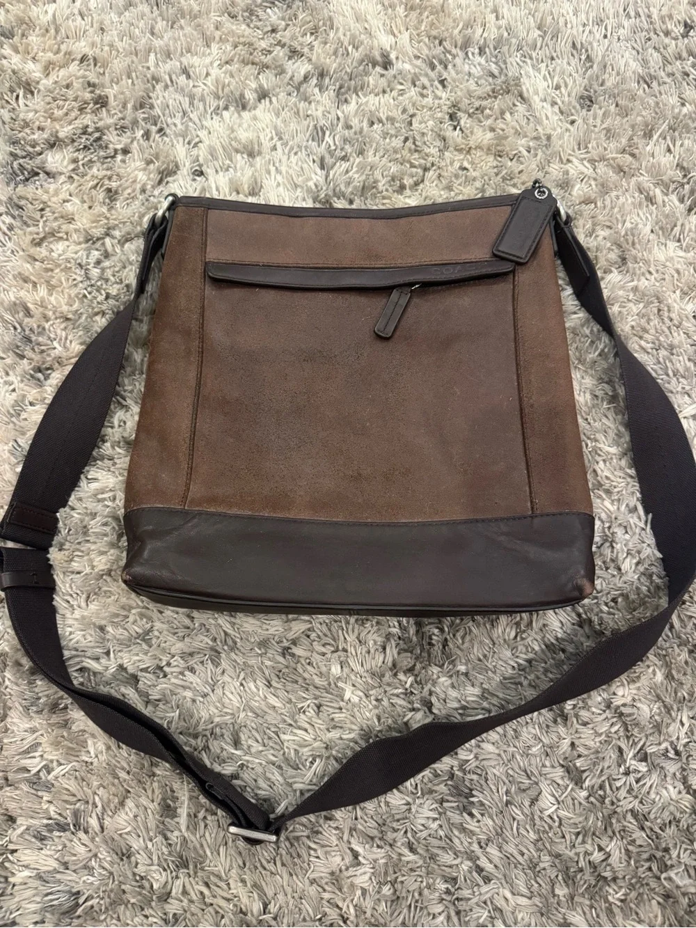 Coach Mens/womens Brown Leather & Suede Crossbody Bag